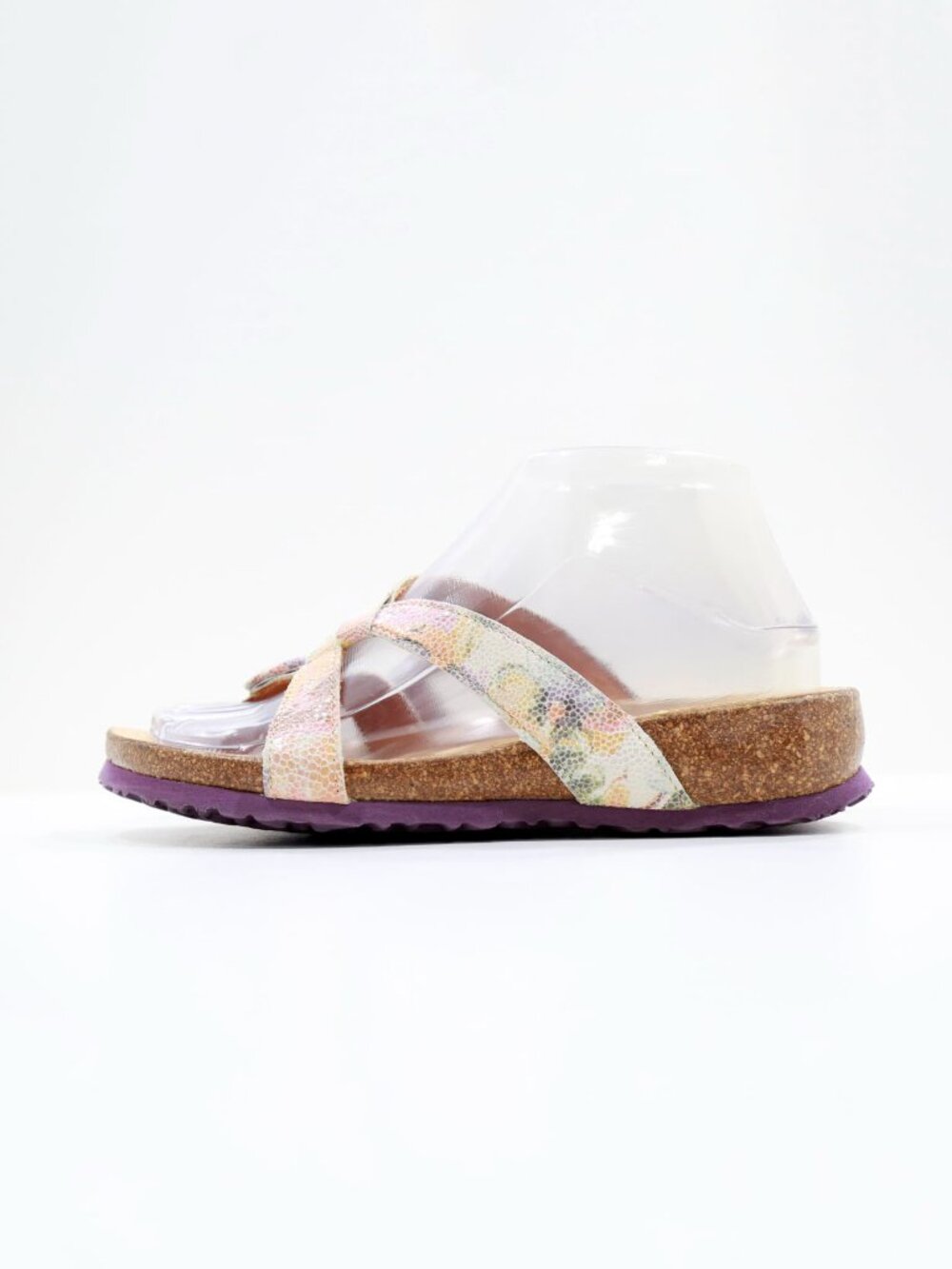 Think! Julia Multicolor Leather Flat Lightweight Thong Footbed Sandals - 6/EU 37